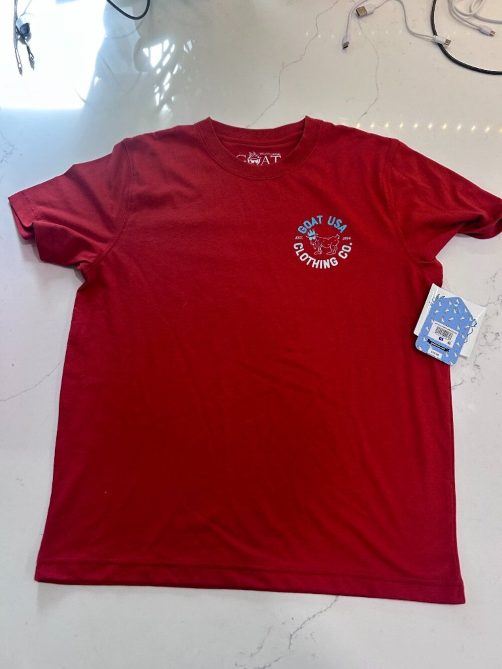 GOAT USA Youth Large Red Logo T-Shirt NWT – Boys/Girls